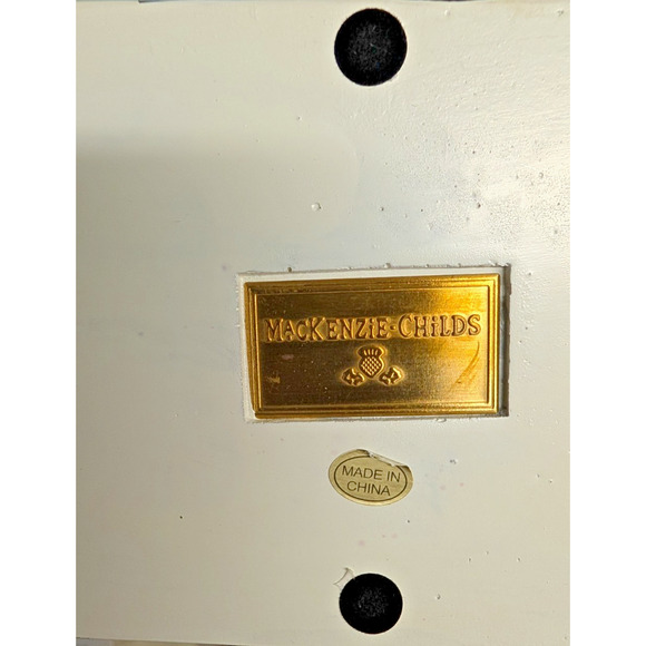 Mackenzie Childs Doodles Candelabra Pillar Candle Holder, Retired Collectible - Picture 3 of 4